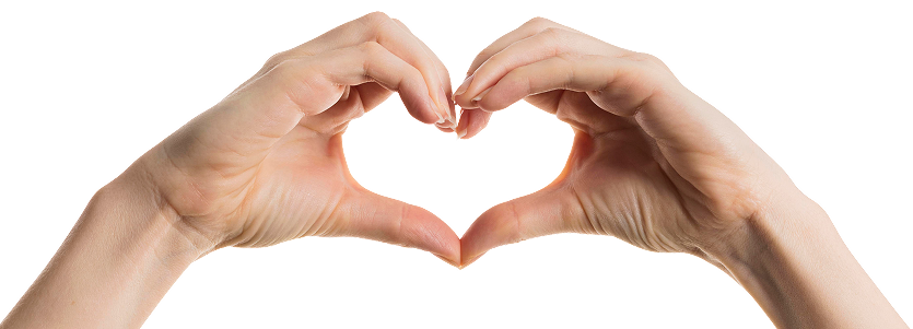 Manos en forma de corazon